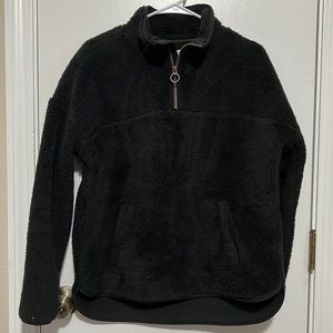 Time and Tru Black Quarter Zip Pullover Sweater
